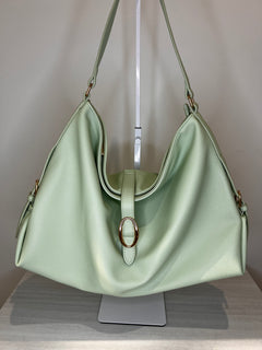 Borsa hobo capiente con dettagli oro, interno
