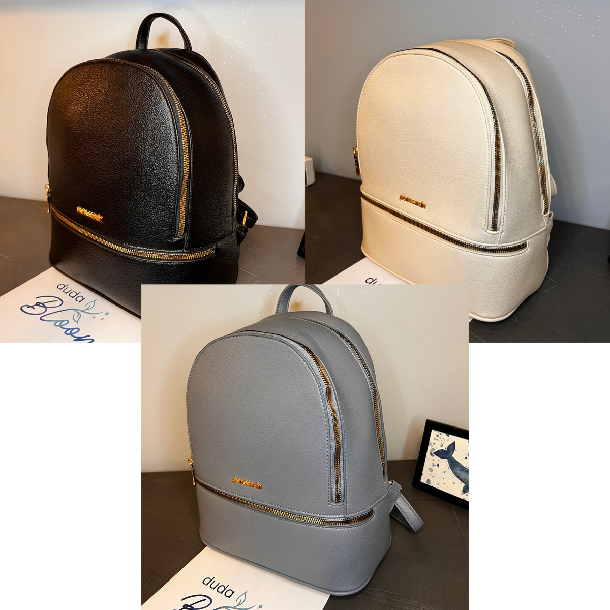 Zainetto Pierre Cardin con ferramenta oro, vista frontale