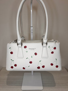 Bauletto dipinto a mano con Ciliegine rosse, Diana&Co con tracolla