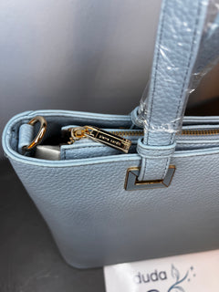 Borsa a tracolla Pierre Cardin azzurra, vista frontale