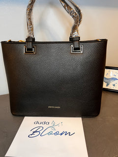 Borsa a tracolla Pierre Cardin nera, vista frontale