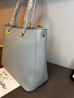Borsa a tracolla Pierre Cardin azzurra, vista laterale